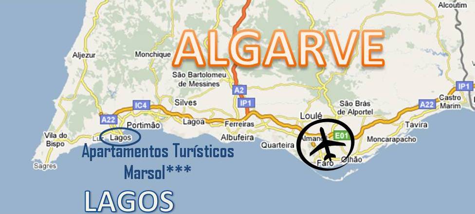 Mapa Algarve Apartamentos Turisticos Marsol***